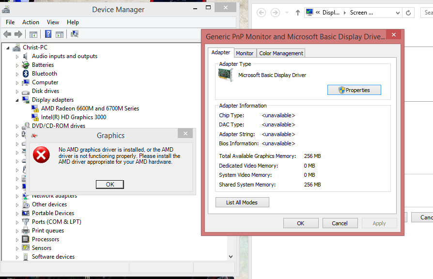 instal AMD 13.9 -> restart, in device manager my VGA driver not installed , Dedicated Memory 0MB OS windows 8.1