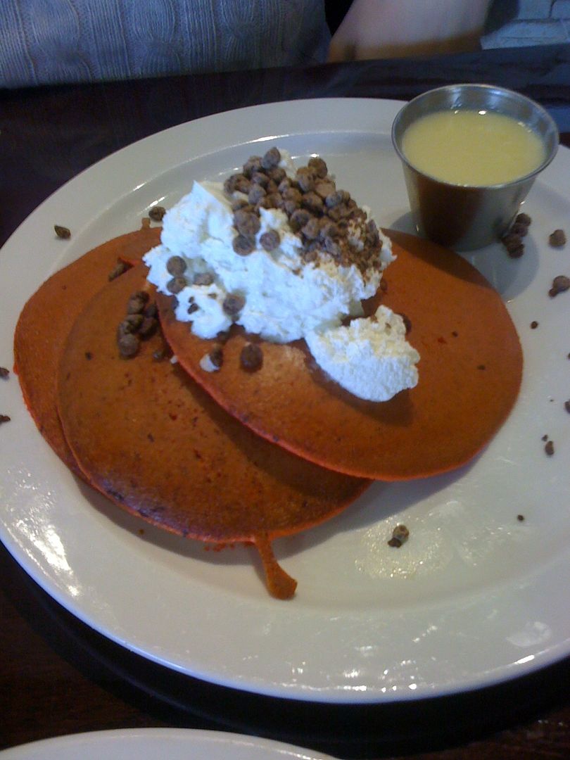 Red Velvet Pancakes from Babycakes Cafe Red Velvet Pancakes from Babycakes Cafe
