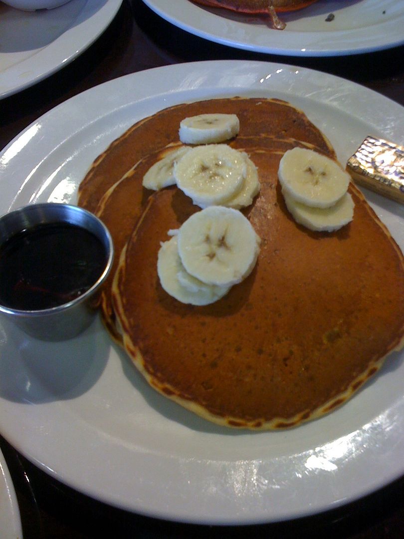 PB and Banana Pancakes (short stack) from Babycakes Cafe PB and Banana Pancakes (short stack) from Babycakes Cafe