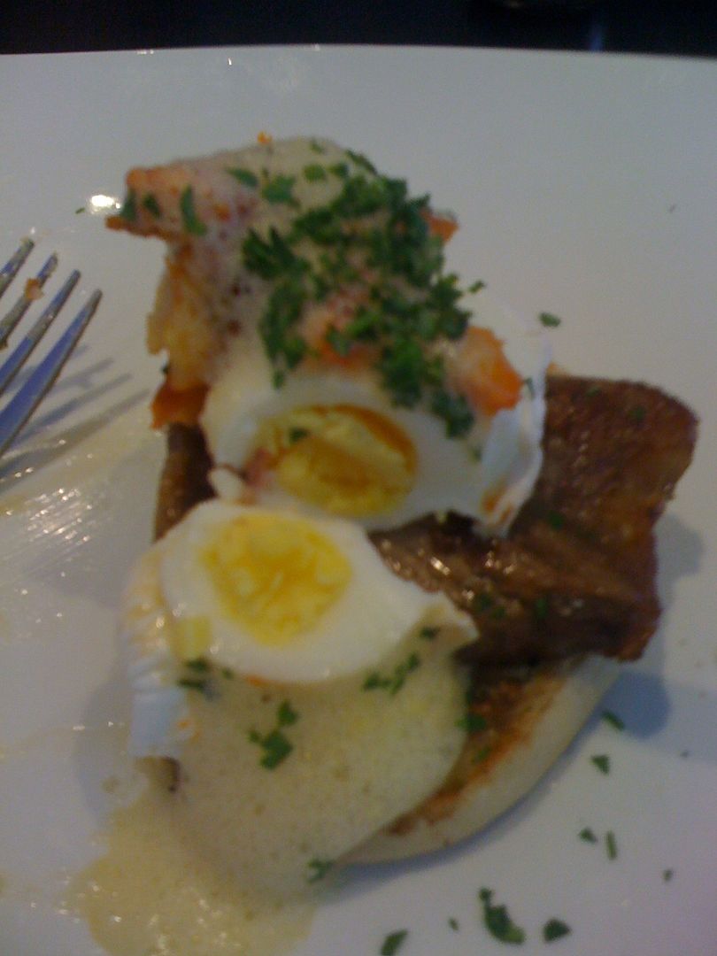 Over-Poached Eggs + Foamy "Hollandaise" + Stank Lobster = No Bueno Over-Poached Eggs + Foamy "Hollandaise" + Stank Lobster = No Bueno