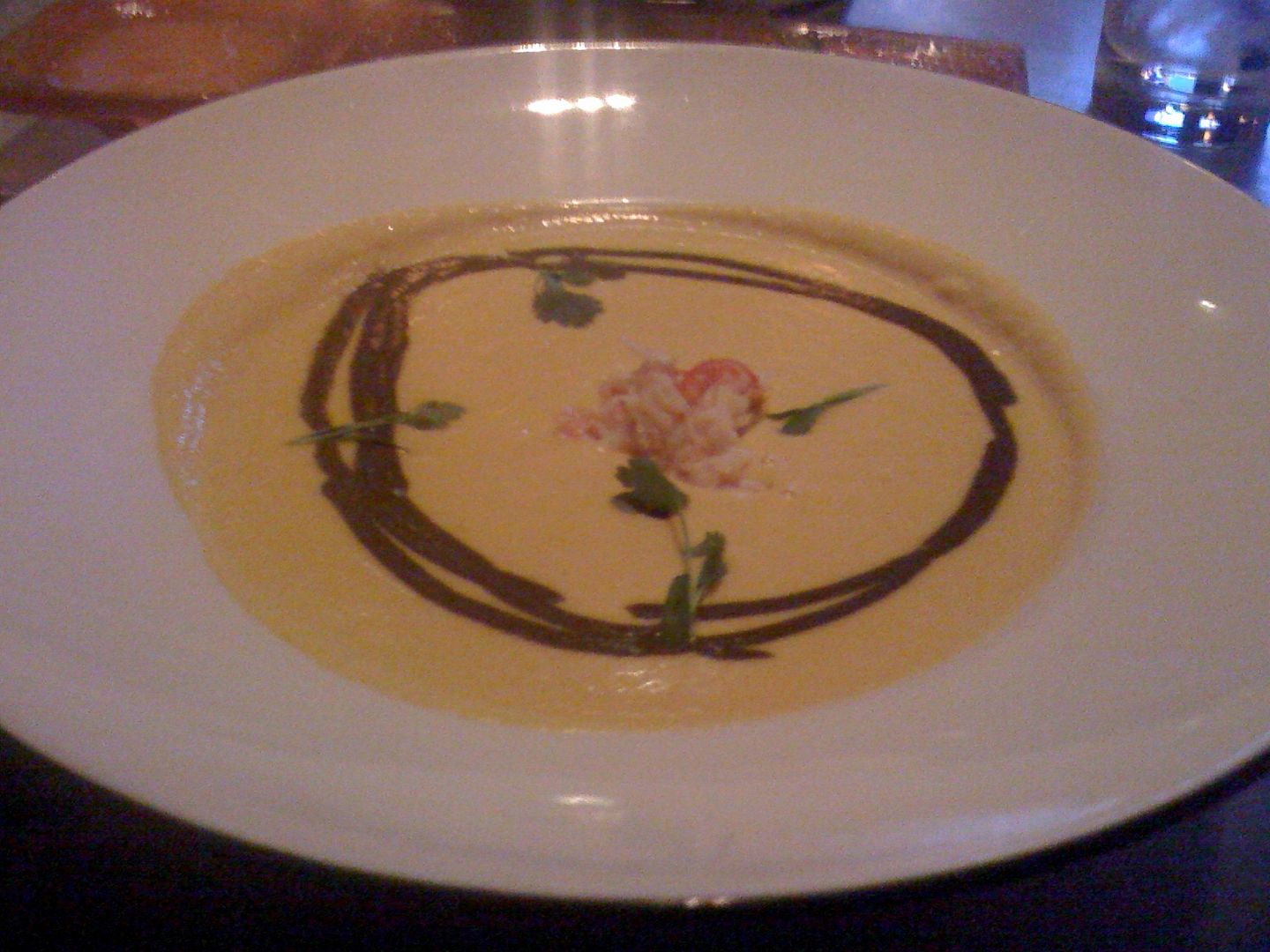Corn Chowder with Huitlacoche Crema and Alaskan King Crab from Dos Caminos Corn Chowder with Huitlacoche Crema and Alaskan King Crab from Dos Camino