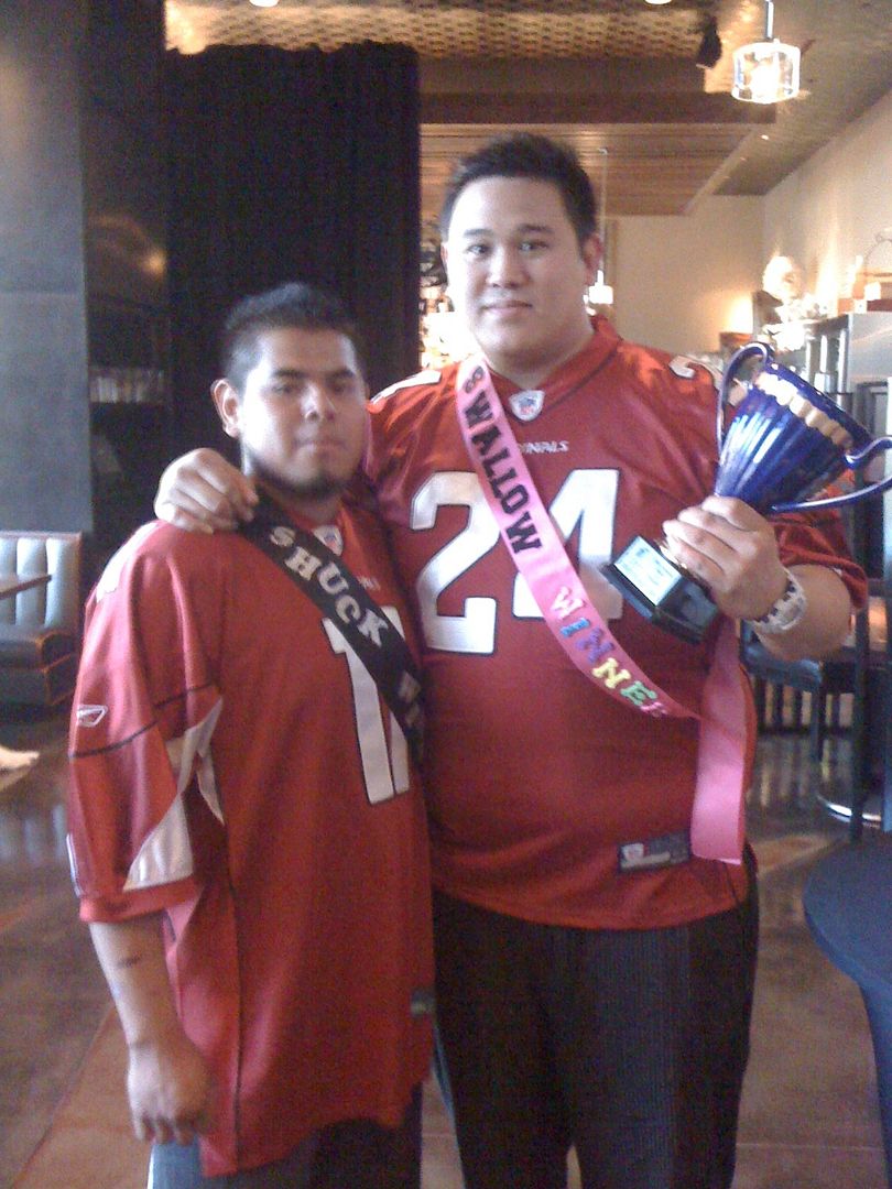 2010 First Food and Bar Shuck N' Swallow Champs: Lalo and Justin from Mastro's Ocean Club 2010 First Food and Bar Shuck N' Swallow Champs: Lalo and Justin from Mastro's Ocean Club