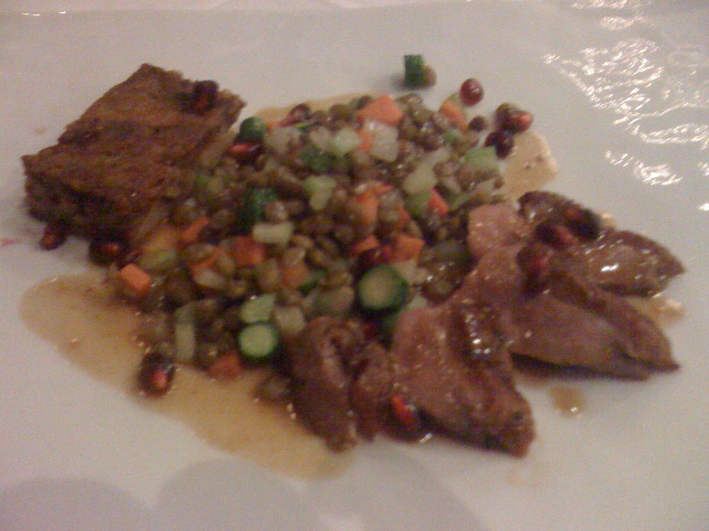 Duck Breast and Confit Leg with Golden Lentil Ragout from Lupo by Wolfgang Puck Duck Breast and Confit Leg with Golden Lentil Ragout from Lupo by Wolfgang Puck