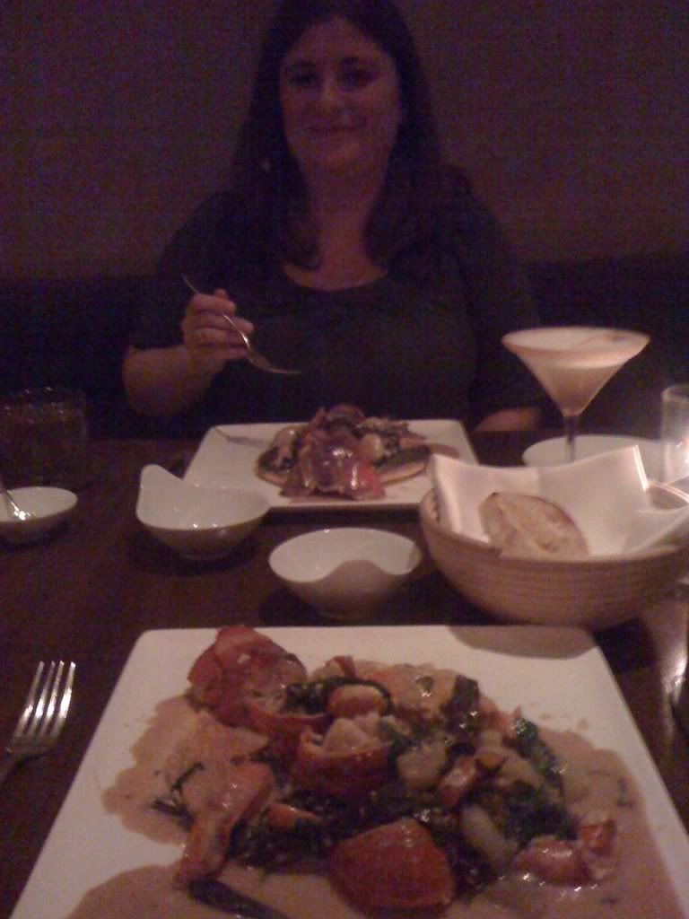 Two Lobster Pot Pies and The Wife. A great night. Two Lobster Pot Pies and The Wife. A great night.
