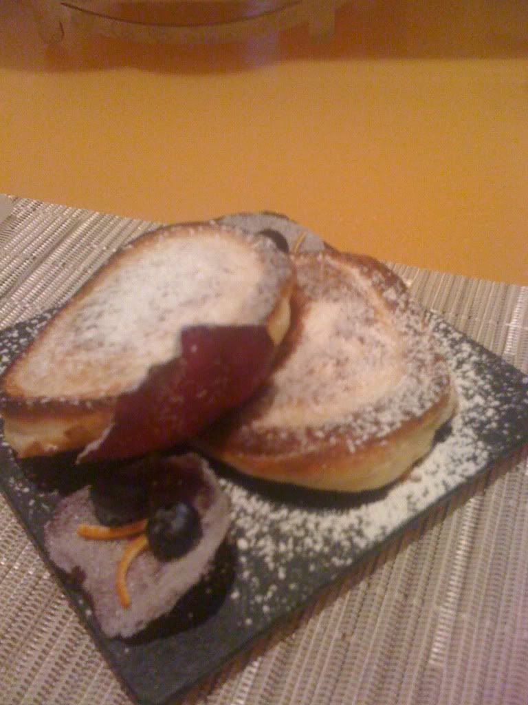 Blueberry Ricotta Pancakes with Candied Rose Petals from Silk Road Blueberry Ricotta Pancakes with Candied Rose Petals from Silk Road