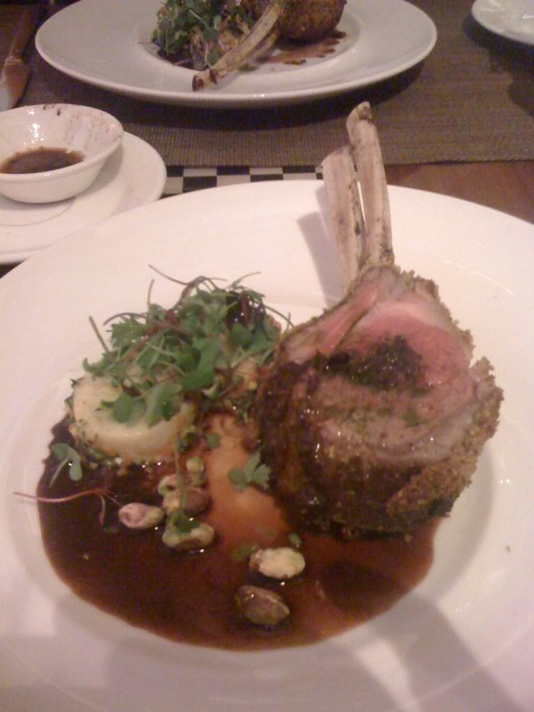 Colorado Lamb Rack in Pistachio Crust from Sirio Ristorante Colorado Lamb Rack with Pistachio Crust from Sirio Ristorante