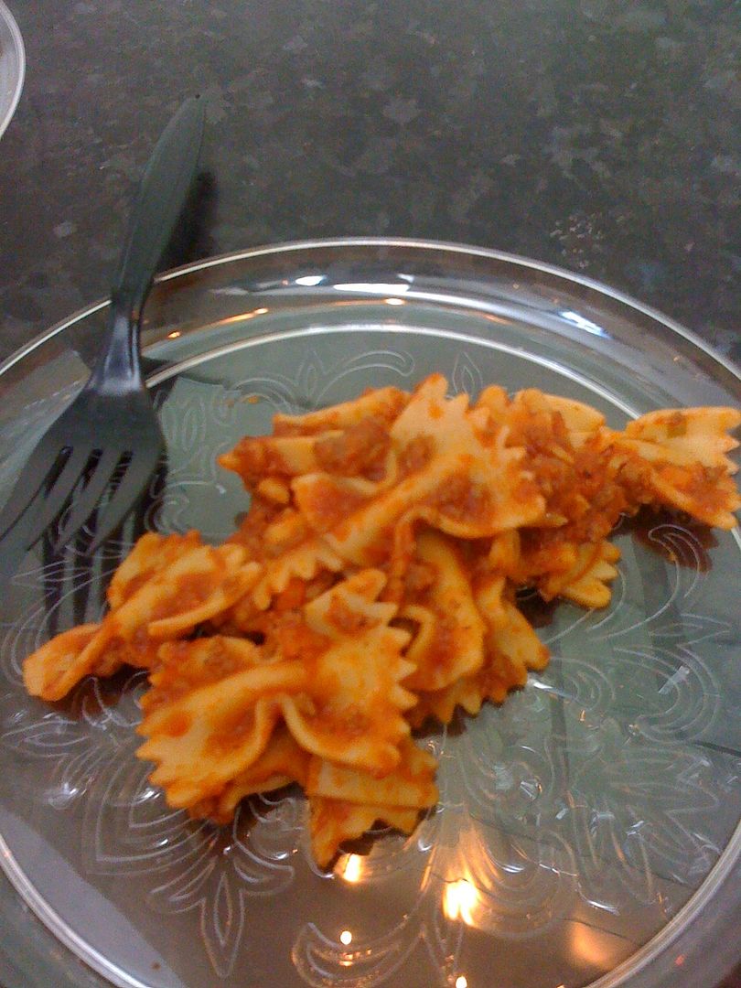 A Boring Farfalle Bolognese. A Boring Farfalle Bolognese.