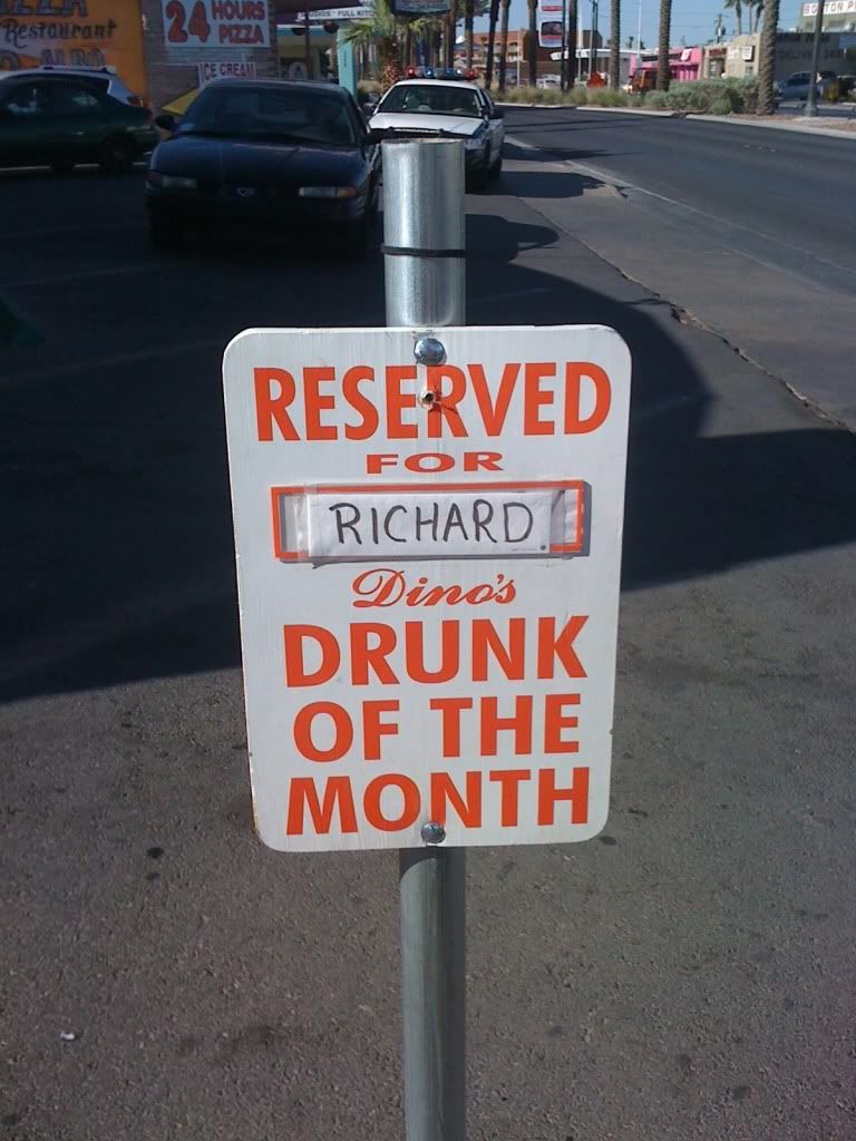 Yes, this is an actual PARKING space for Dino's Lounge! Yes, this is an actual PARKING space for Dino's Lounge!