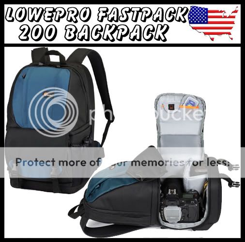 NEW LOWEPRO FASTPACK 200 BLUE BACKPACK  