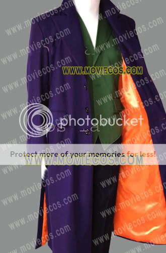 Movie Heath Ledger Joker Purple Trench Coat Costume * Well Tailor Made 