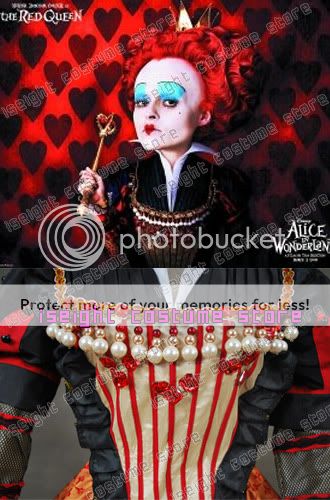   in Wonderland Red Queen Dress Tim Burton Movie Queen of Hearts Costume