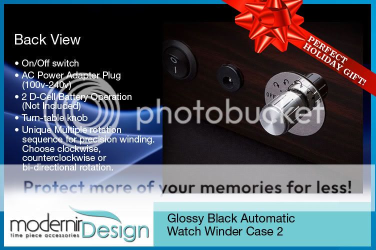 Glossy Black 2 Automatic Watch Winder Case  