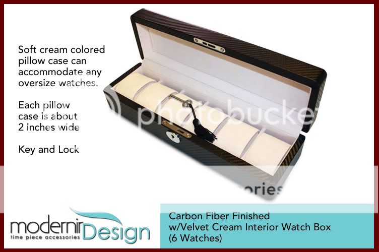 CARBON FIBER Watch Case w/Cream Interior   Modernir Design  