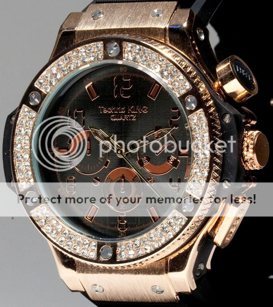 ebay: mens iced out hip hop diamonds rose gold tone 50 cents